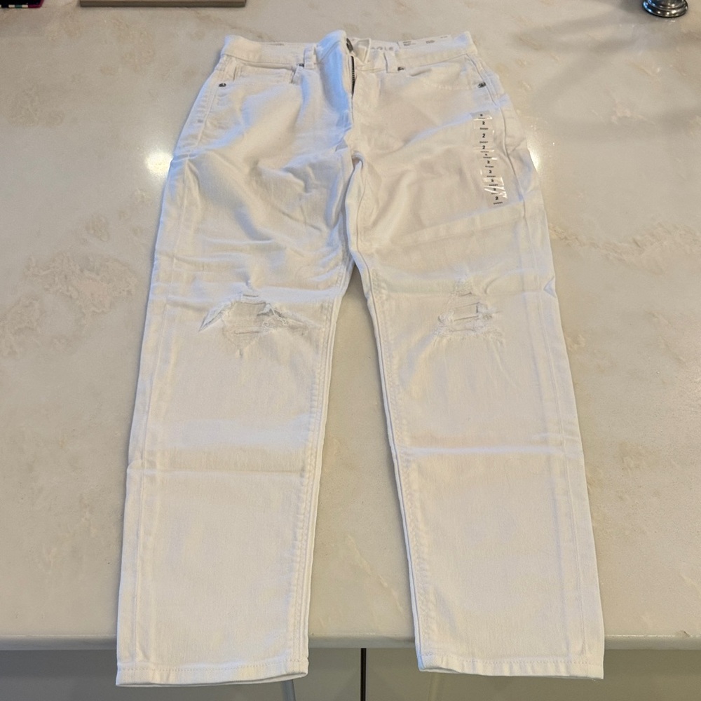 American Eagle White Mom Jean, Short, Super High Rise, NWT